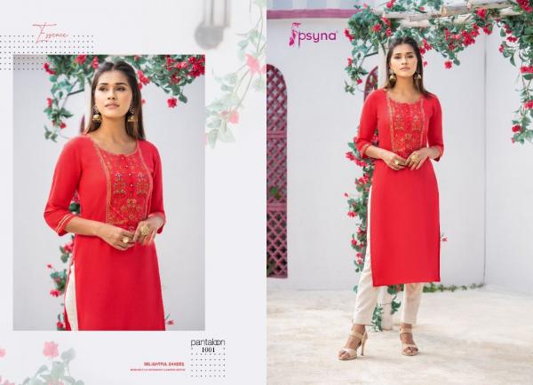 Psyna Pantaloon Fancy Rayon Embroidery Kurti 